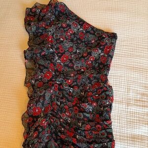 Veronica Beard Floral Ruffled Silk Dress